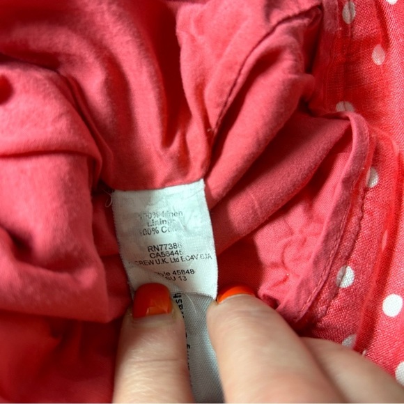 J Crew Pink and White Polka Dot Barbiecore Linen & Cotton Blend Shorts Size 2 - Picture 7 of 7